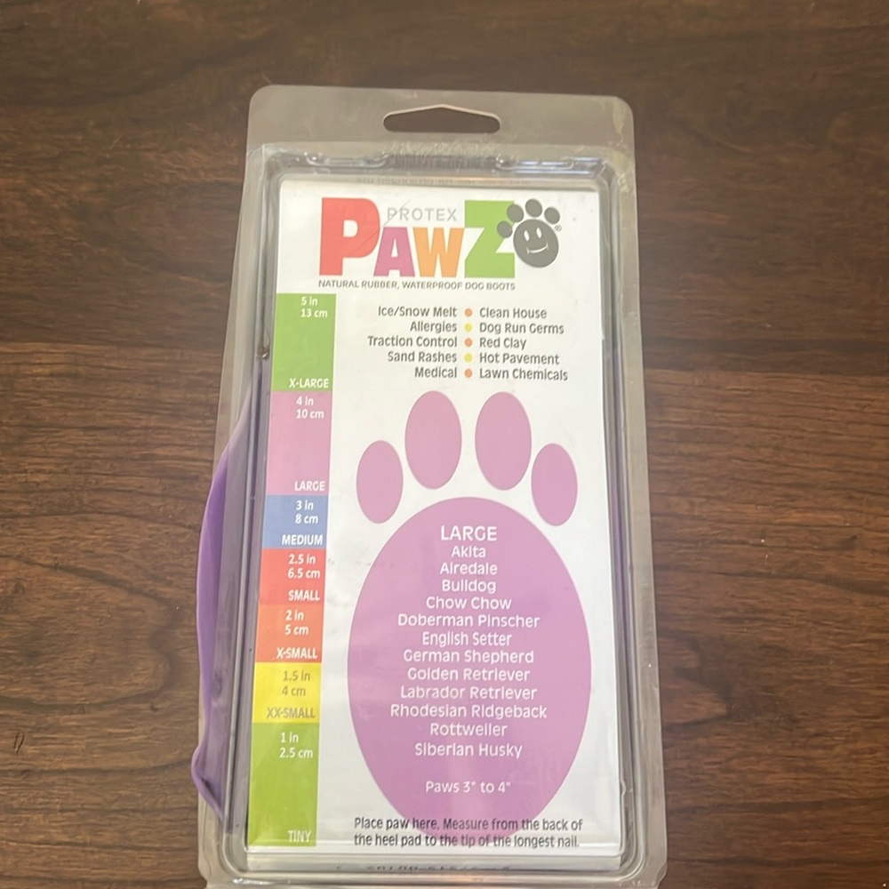 Pawz rubber‎ dog booties size large.